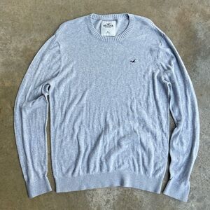 Hollister Knit Lightweight Pullover Sweater Size XL Light grey Crewneck